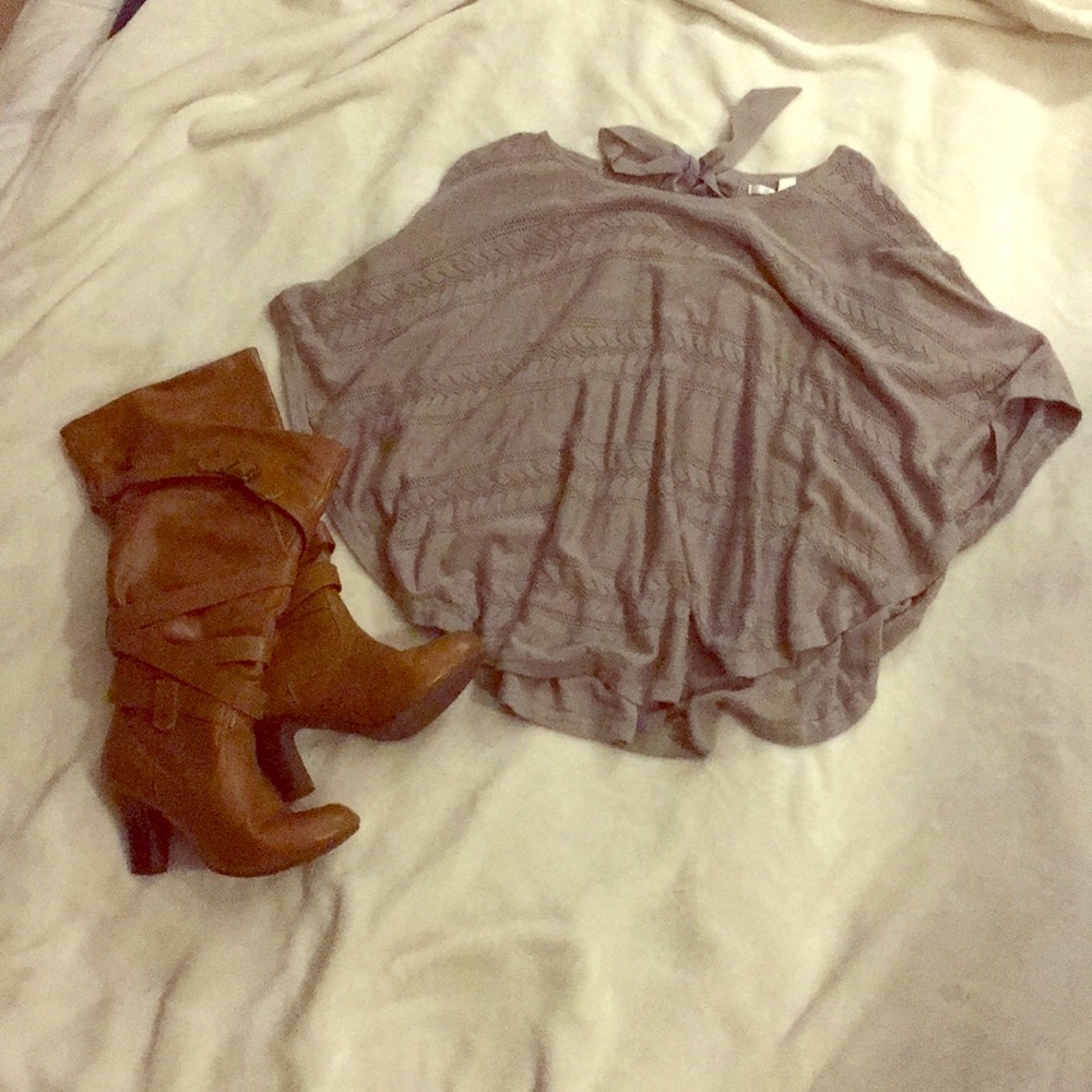 Lauren Conrad knit poncho sweater